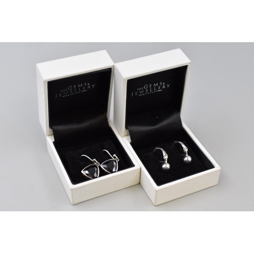 65 - Two Pairs of Silver 925 Earrings in Presentation Boxes