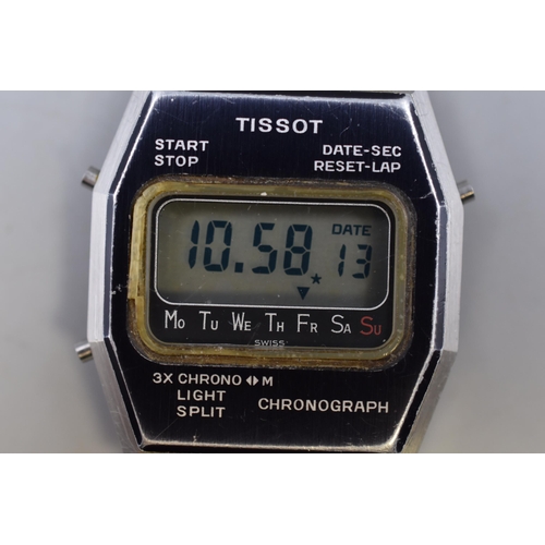 76 - Tissot Chronograph Digital LCD stainless steel gentleman's wristwatch, With Original Strap. Working