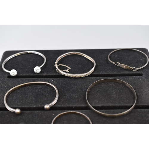 166 - Six Sterling Silver Bangles