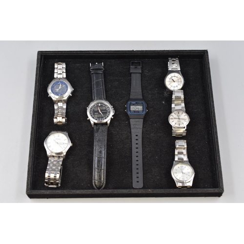 101 - Selection of Gent's Watches including Casio, Sekonda, and Rotary