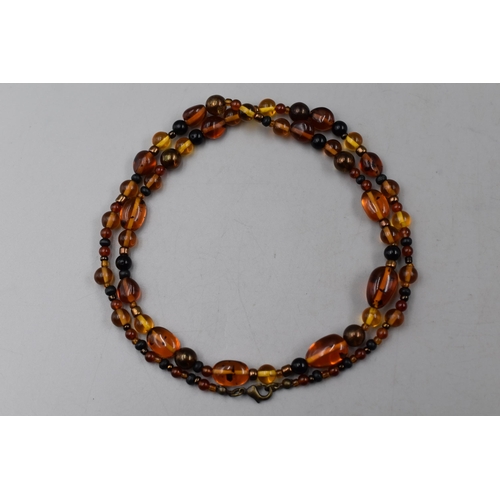 243 - Multi Stone Amber Necklace 24