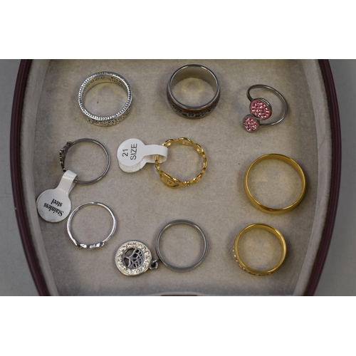 256 - New Expanding jewellery Case with a Selection of 12 Rings