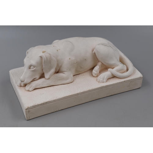 291 - Modern alabasta dog sculpture (a/f) (8