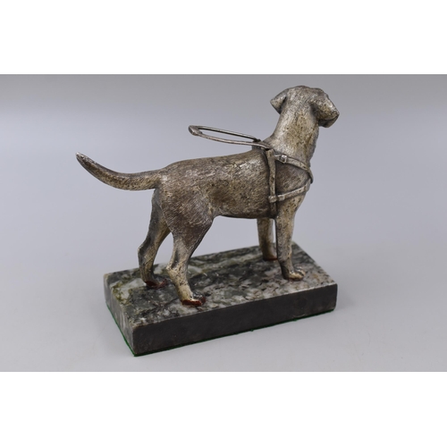 292 - Marble based spelta guide dog figurine (5