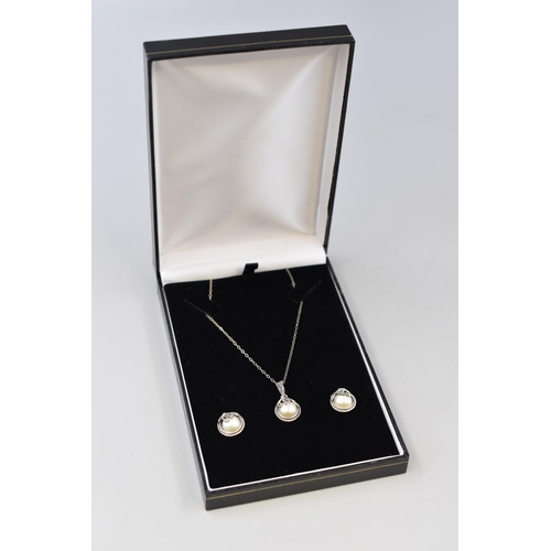 136 - Silver 925 Matching Earring and Necklace set complete with Case