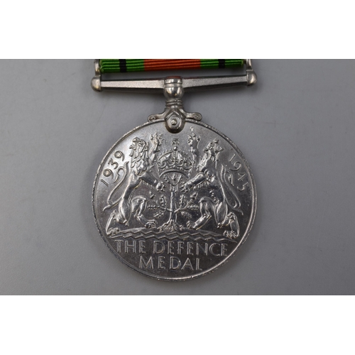 271 - George VI WWII Defence Medal Complete with Ribbon