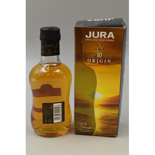 300 - JURA Single Malt Scotch Whisky Aged 10 Years Origin. Boxed. 40% VolumeThis is a Small 20cl bottle.... 