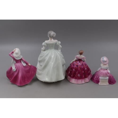 304 - Four Coalport Ceramic Figures To Include Henrietta, In Love, Fiona, And Kimberley. Tallest Approx 8