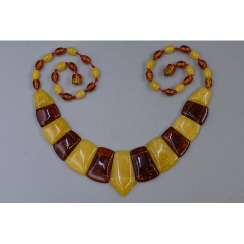 245 - Amber Cleopatra Choker Necklace 18