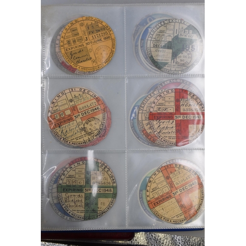 414 - Large Selection of Collectors UK Car Tax Discs dating from 1936 in two Albums together with Collecto... 