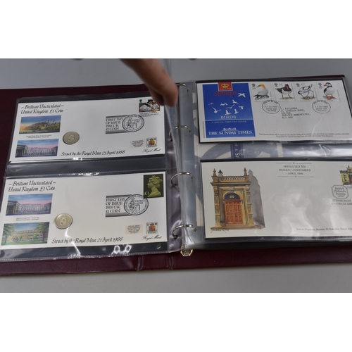 172 - Royal Mail Album of 11 Coin Covers inclduing £1, £2, £5 and 50 Pence Coins togethe... 