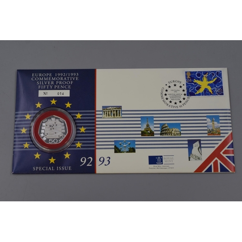 183 - Europe Commemorative Silver Proof 50p Coin Cover