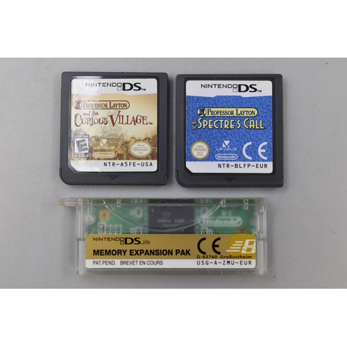 398 - Black Nintendo DS Lite to include to games The Spectre's call and Professor Layton and the curious v... 