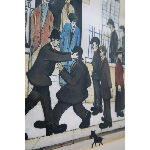 400 - L S Lowry Framed and Glazed Print Entitled A Fight (24