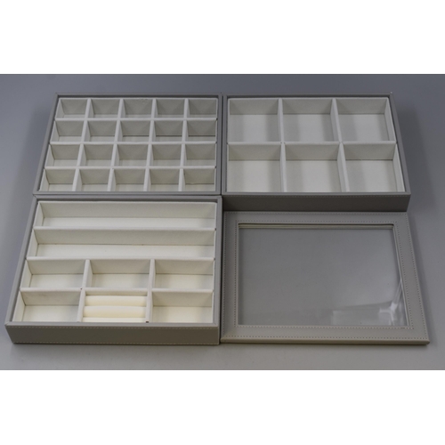 433 - New Emibele Stackable Jewellery Organizer Trays with Glass Lid