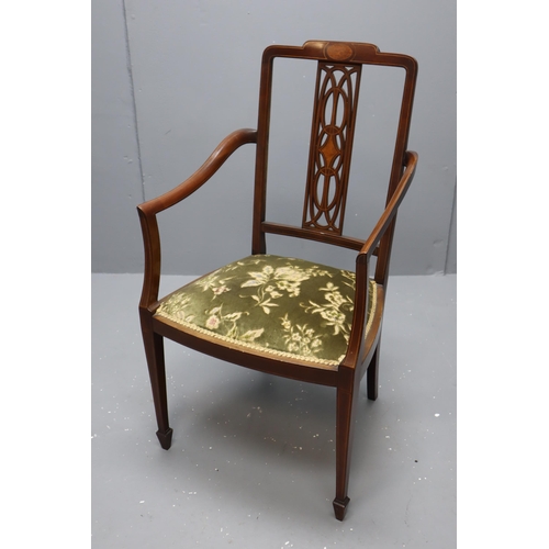 571 - Edwardian Inlaid Mahogany Armchair in Very Nice Condition