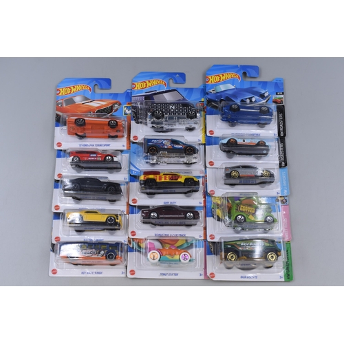 532 - 15 Hot Wheels cars boxed and sealed - including Muscle Mania series, HW Green speed, HW rescue and m... 