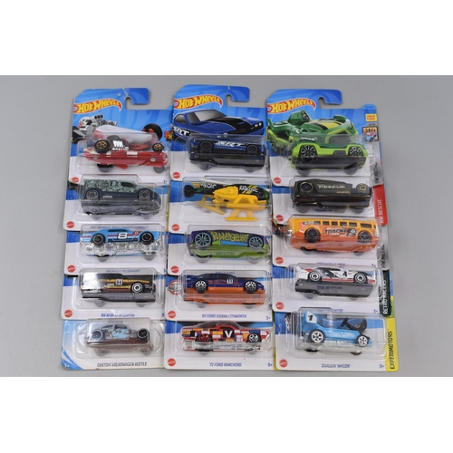 533 - 15 Hot Wheels cars boxed and sealed - including Muscle Mania series, HW Green speed, HW rescue and m... 