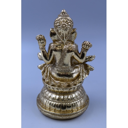 215 - Gold tone Ginesh Statue approx 8