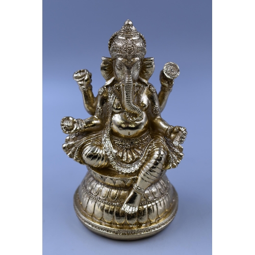 215 - Gold tone Ginesh Statue approx 8