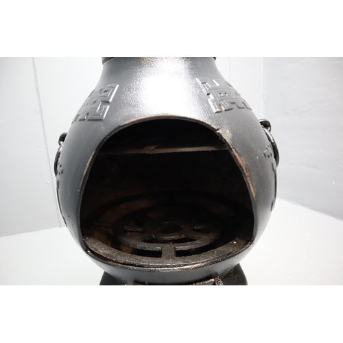 611 - A Heavy Cast Metal Black Chimnea, Approx 52