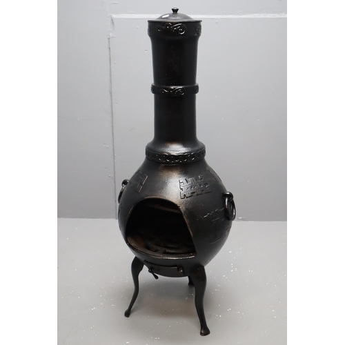 611 - A Heavy Cast Metal Black Chimnea, Approx 52