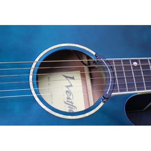 545 - A Westfield JBEA35-BL Cut-Away Electro-Acoustic Guitar With In-Built Tuner and Original Case