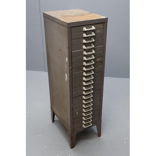 613 - A Vintage Industrial Stor 21 Drawer Filing Cabinet, Approx 39