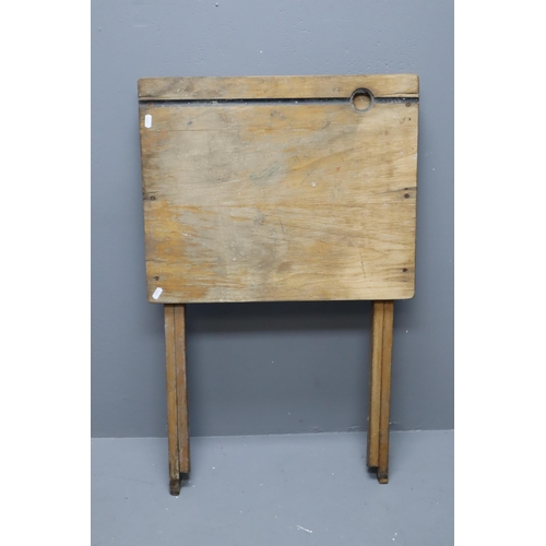 550 - Vintage wooden folding school desk (21 1/2