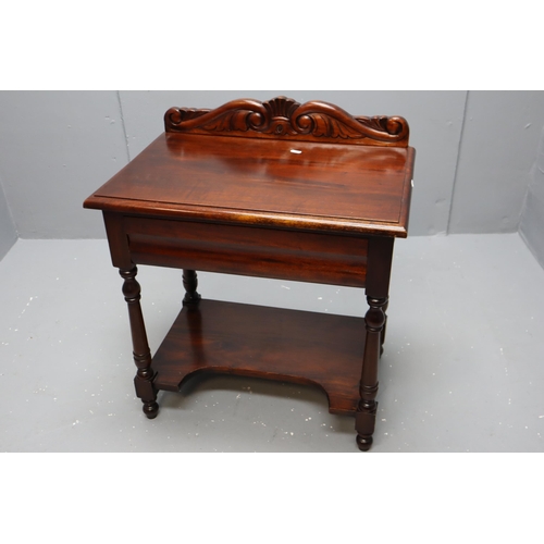 554 - A Carved Wood Art Nouveau Style One Drawer Side Cabinet, Approx 17.5