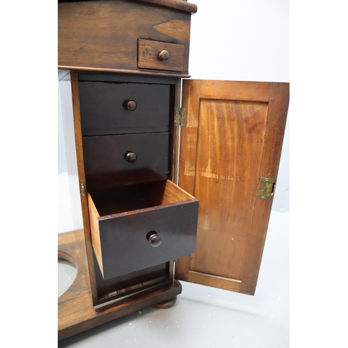 555 - Victorian Oak Davenport with Four Side Drawers, One Long Back Drawer, Two Internal Drawers and a Pul... 