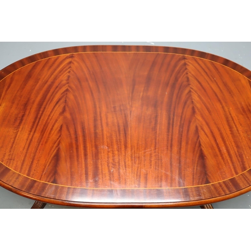 556 - Large Fine Quality Mid Century Inlaid Coffee Oval Table with a Highly Polished Sheen Showing Stunnin... 