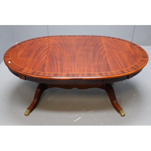 556 - Large Fine Quality Mid Century Inlaid Coffee Oval Table with a Highly Polished Sheen Showing Stunnin... 