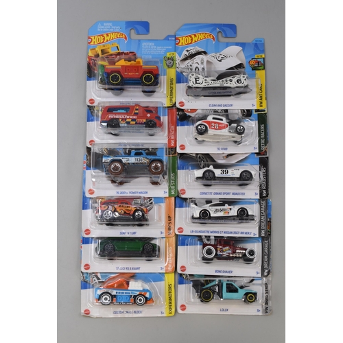 520 - Hot Wheels 12 in total boxed and sealed - Custome small block (8/10 - 151/250) 32 Ford (7/10 - 124/2... 