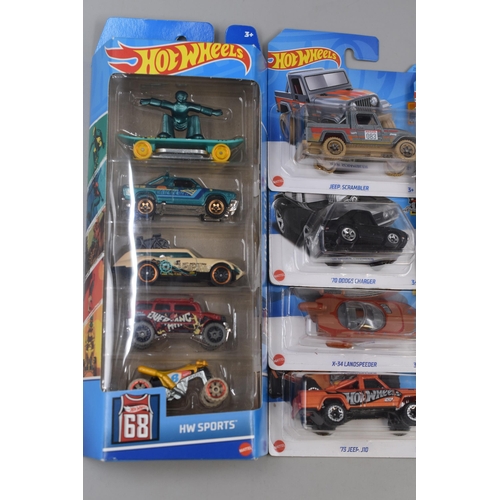 521 - Hot Wheels Selection of 12 Single Cars including Star Wars and a HW Sports 5 Pack (All Sealed)