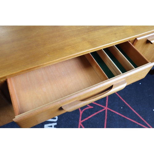 562 - Stunning Mid Century 1960's Teak Three Drawer Two Cupboard Sideboard Credenza sitting on Sled Legs i... 