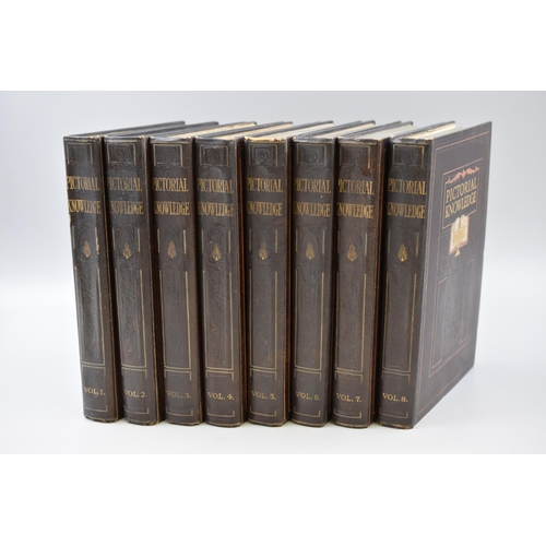 683 - A Set of Eight Newnes Pictorial Knowledge Leather Bound Hardback Books