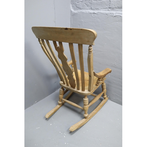 600 - Large Vintage Traditional Hand Carved Solid Oak Rocking Chair