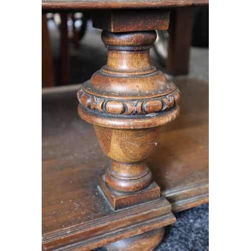 602 - Victorian Hand Carved Lockable Oak Buffet Split Level Sideboard with Three Drawer and Two Cupboard S... 