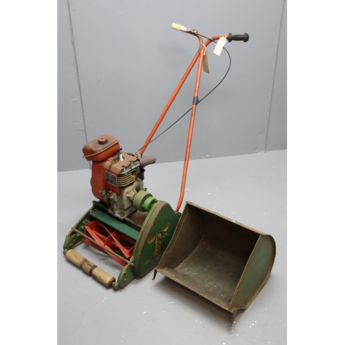 622 - A Vintage Suffolk Colt Petrol Lawnmower With Grass Box, Untested