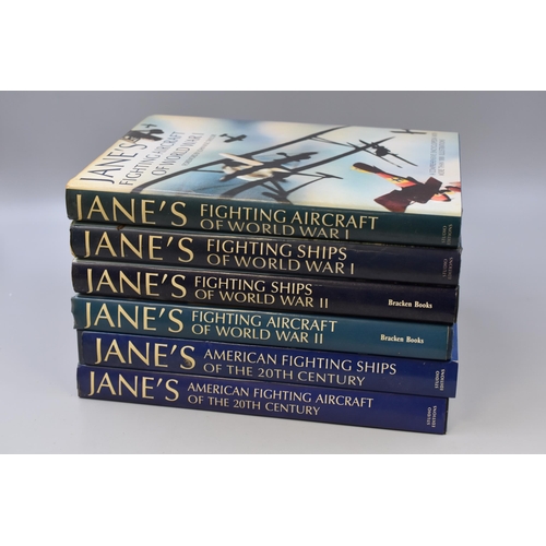 705 - Collection Of Jane's Books to Include, Fighting Aircraft of World War I, Fighting Ships of World War... 