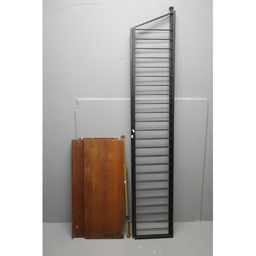 624 - A Retro Mid-Century Modular Ladderax Shelving Unit. Consists of Three Shelves, Racks, And Seven Supp... 