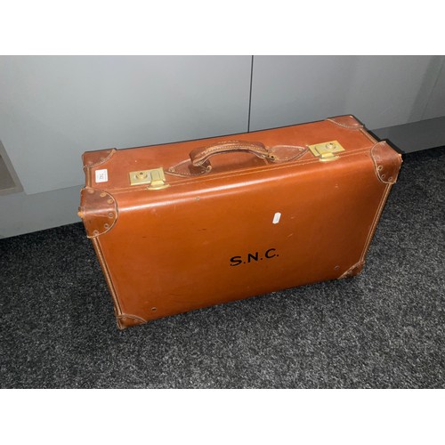 742 - A Vintage 'Pioneer Luggage' Travel Case Marked 'S.N.C'.