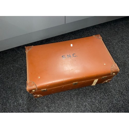 742 - A Vintage 'Pioneer Luggage' Travel Case Marked 'S.N.C'.