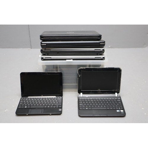 724 - A Selection of Eleven Laptops, All Untested. To Include Fujitsu, HP, Toshiba, And More