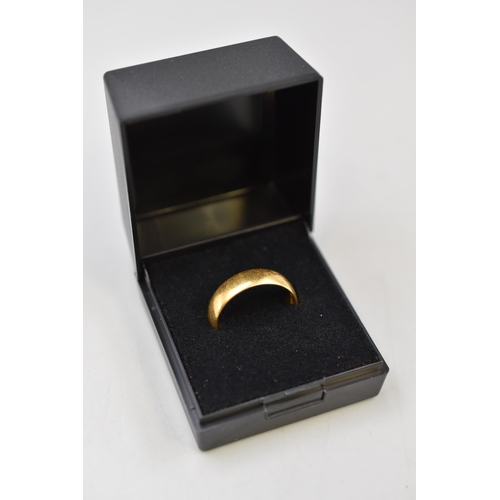 4 - Hallmarked 22ct Gold Band Ring - Size Q Complete with Presentation Box