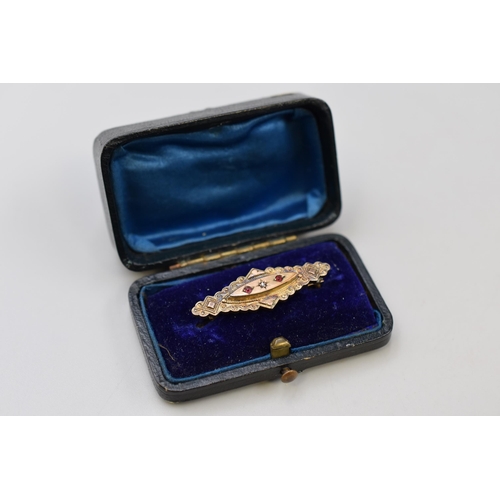 10 - Victorian 9ct Gold Mourning Brooch Complete with Presentation Box