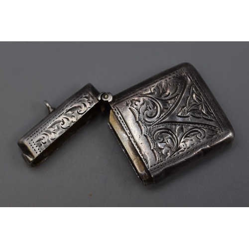 13 - Hallmarked Birmingham Silver Vesta Case Circa 1904