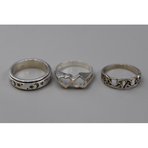 29 - Selection of Five Rings, S925 or Hallmarked (Display not Included)