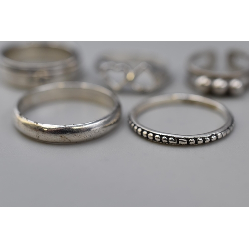 36 - Selection of Five Rings, S925 or Hallmarked (Display not Included)